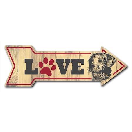Signmission Love Dogs Arrow Decal Funny Home Decor 24in Wide D-A-8-999764